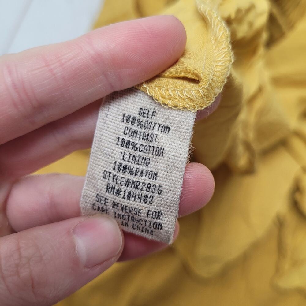 Moon River mustard yellow eyelet ruffle maxi dress tank Anthropologie boho - Picture 7 of 7